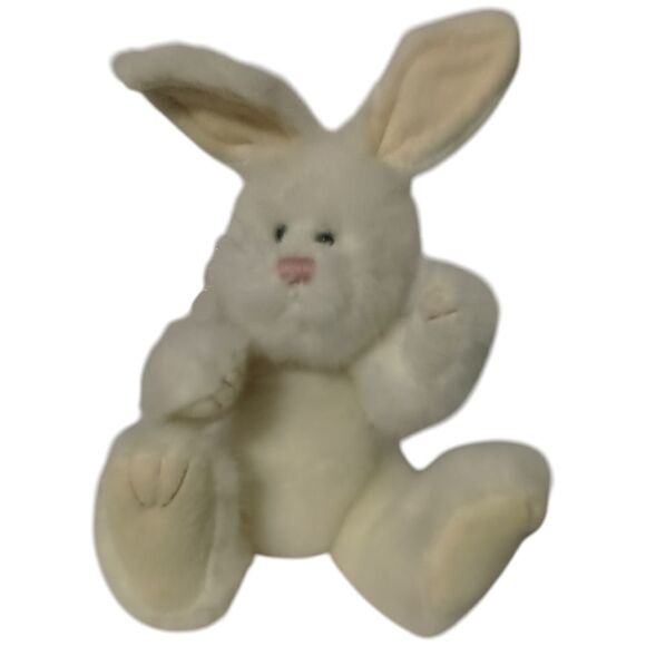 Fluffie Bunnyhop Plush Stuffed Boyds Bears Poseable Jointed White Easter Vintage - Picture 1 of 16